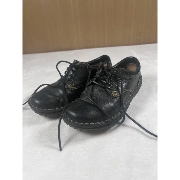 Born Shoes Womens Size 9 Black Leather Oxford Lace Up Comfort Casual Walking - Picture 2 of 10